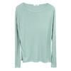 Women's Refreshing Mint Green Sheer Long-Sleeve Round Neck T-Shirt with Same-Day Shipping