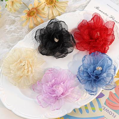 10cm Handmade 3D Organza Flowers for DIY Clothing & Headdress Accessories