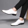 Men's Dress Shoes Patent Leather Shoes New Lace Up Pointed Toe Office Shoes Black Soft Wedding Shoe Plus Size Business Men Shoe