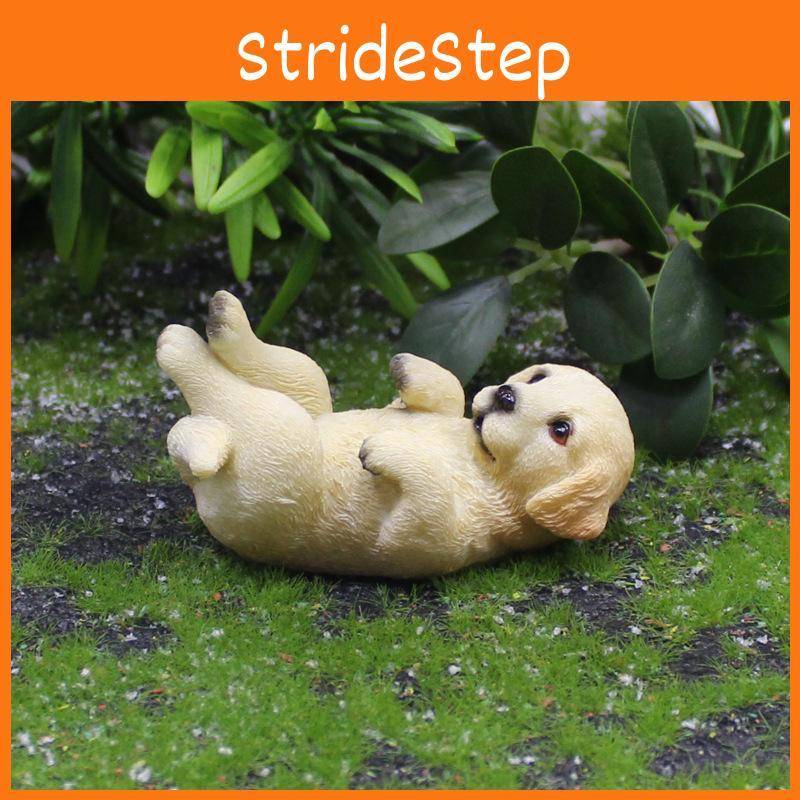 Simulated Golden Cute Retriever Model Resin Handicrafts For Office Desk Decor