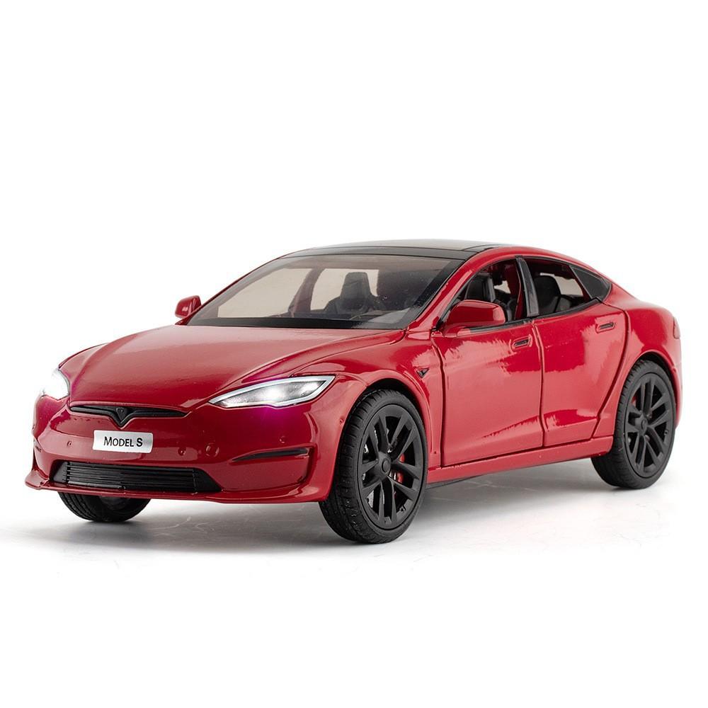 1/24 Tesla Model 3 Alloy Die Cast Car Model Simulation Sound and Light Children's Toy Car Gift Collection Boy Game Vehicle