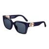 Okulary przeciwsłoneczne z logo w formie pustego kwadratu Damskie okulary przeciwsłoneczne Niebieskie 30MTS8UXR30B0
