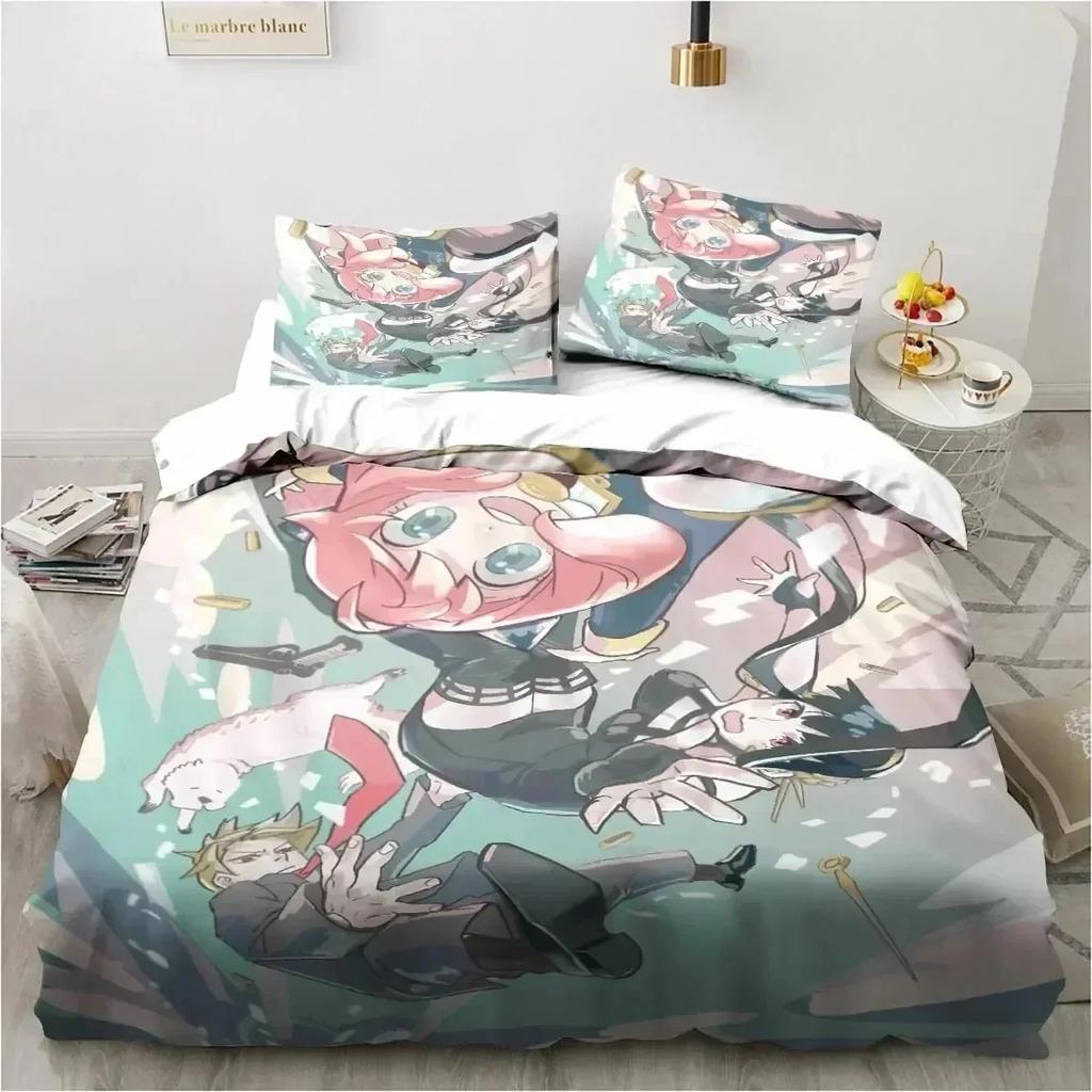 Spy Family Luxury New 3D Print Anya Anime Bedding Set Duvet Cover Bed Set Quilt Cover Pillowcase King Queen Size Boys Adult