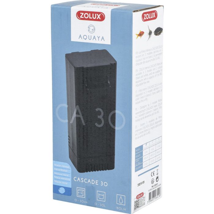Filtration Intérieure Cascade 30, Puissance 3w 180l/h Pour Aquarium De 0 À 30l Max - Zolux