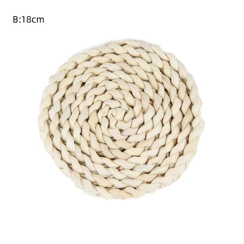 Rattan Straw Placemats Cup Coasters Pad Dining Table Mat Heat Insulation Pot Holder Wicker Drink Coaster Kitchen Accessories