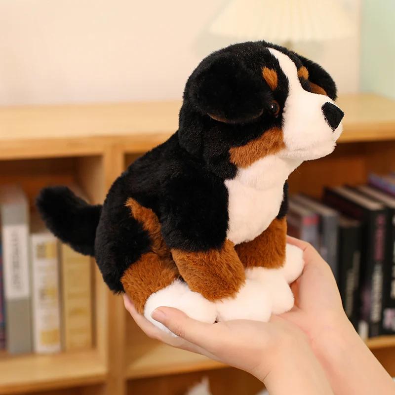 Favorite Toy Unisex Kids Adorable Bernese Mountain Dog Plush Toys Premium Cozy Stuffed Lifelike Puppy Doll Warm Cute Kids Companion Doll Pretty Gift