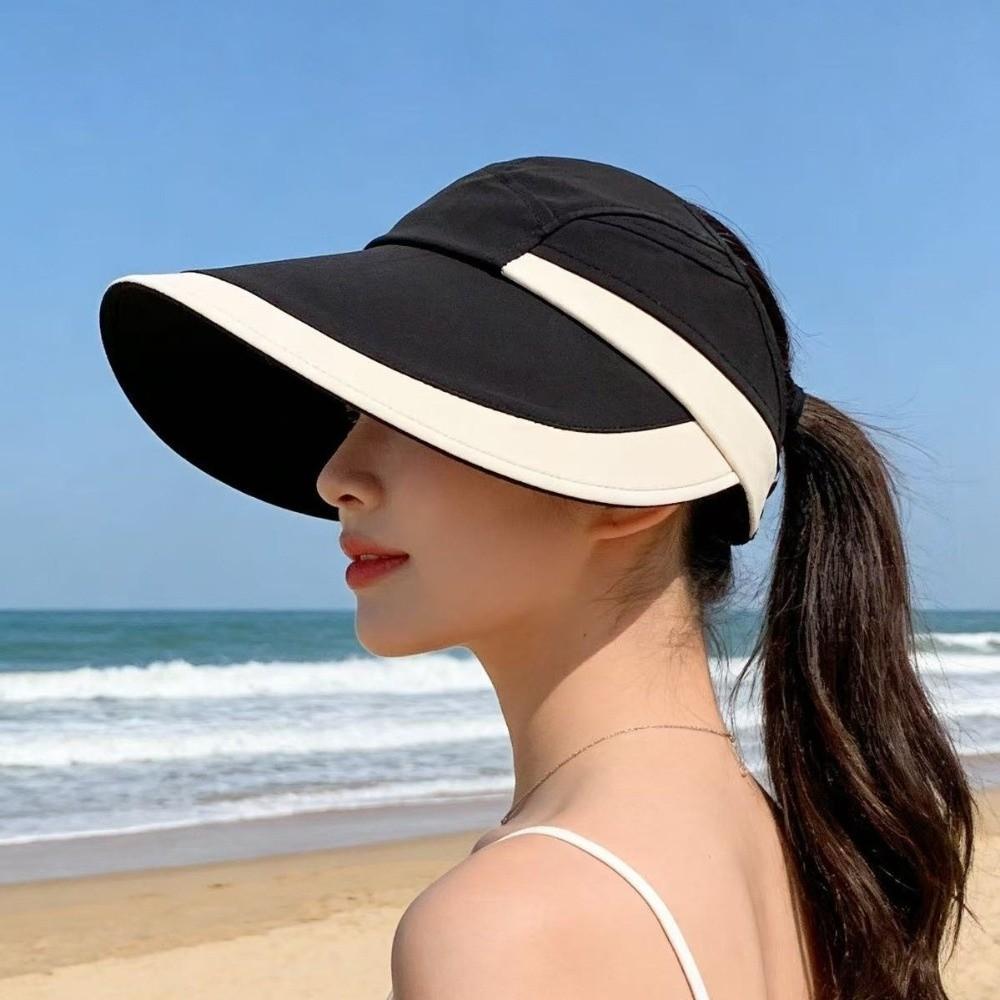 Color Blocking Sunscreen Sun Hat Nylon Empty Top Hat Breathable Sunshade Hat  Outdoor