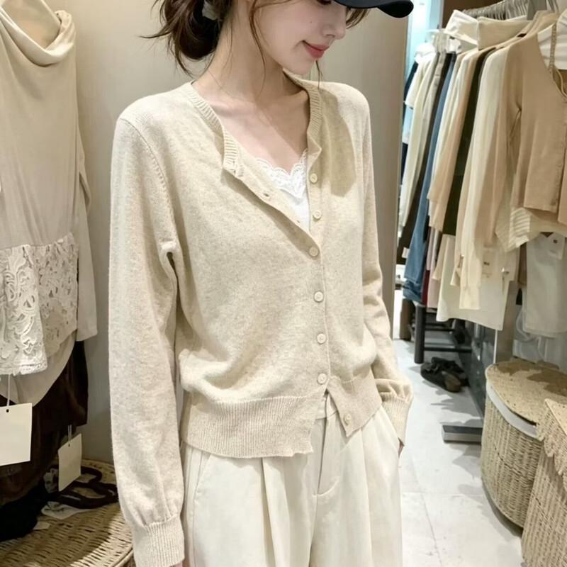 Women's Elegant Lace-Trim Ribbed Base Layer Long Sleeve Top