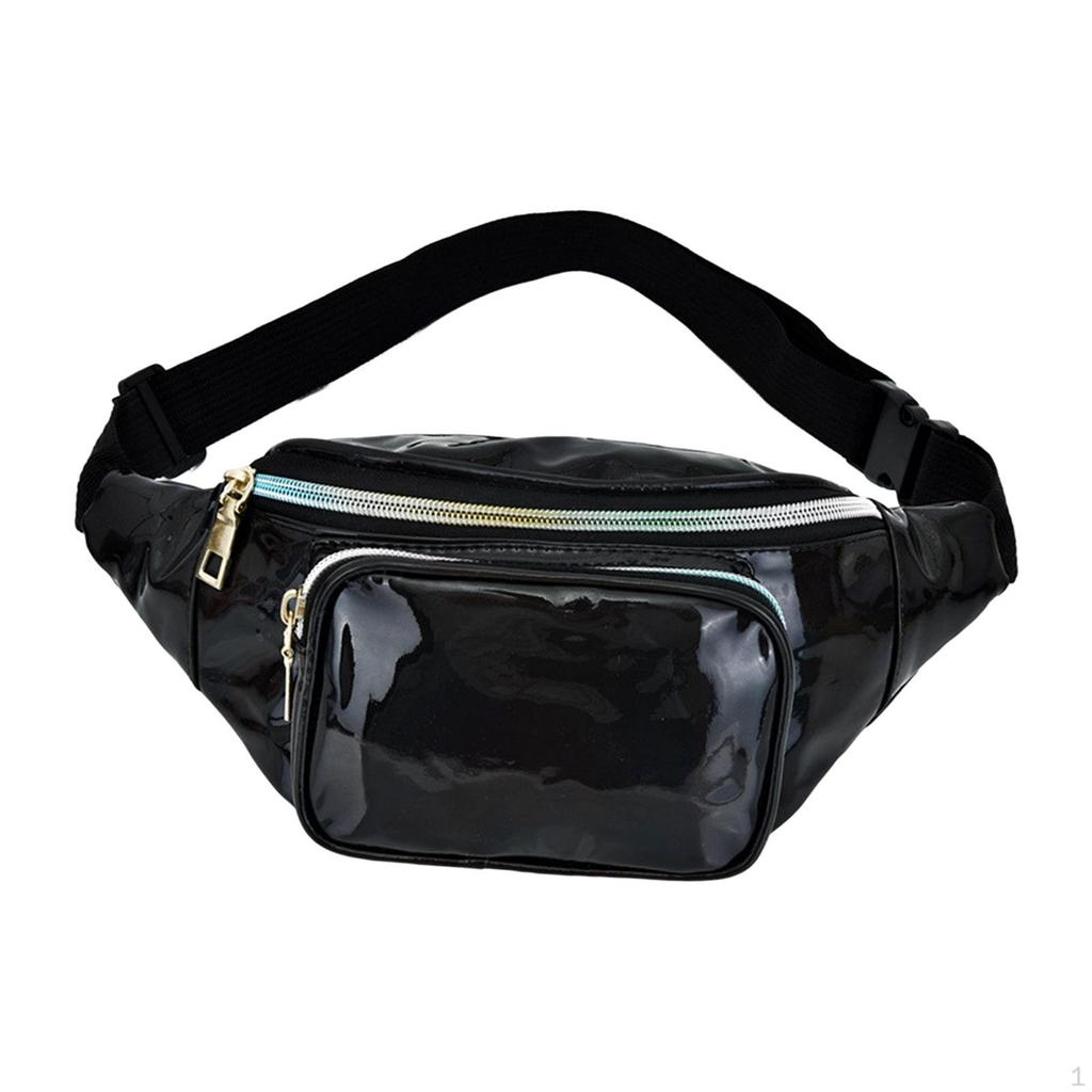 Waist Carry ,with Adjustable Strap, Resistant Shiny Chest Pocket Holographic for Cycling Women