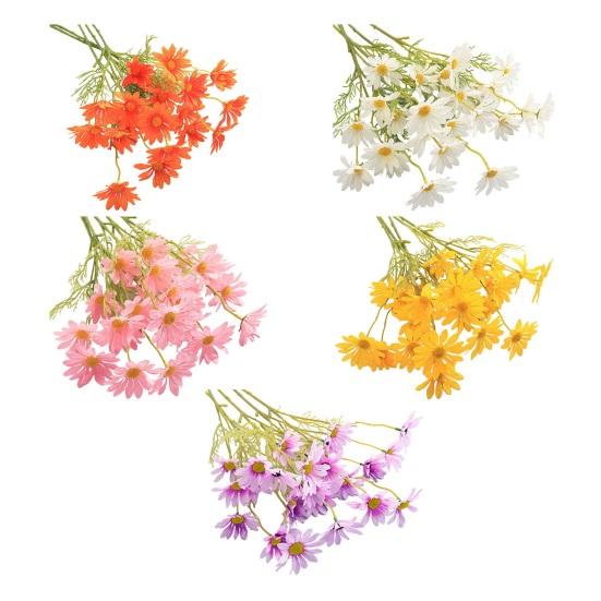 Artificial Flower Bouquet 2 or 5 Stems 21 Inch Realistic Silk Flowers with Detachable Bendable Stems UV Resistant Fake Flower Home Wedding Decor