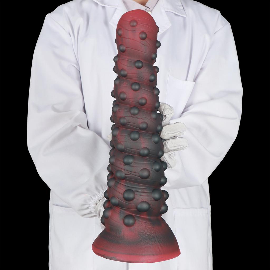 Extra Large Anal Plug with Ribbed Spines & Octopus Beads - Medical Grade Silicone Adult Toy for Men Women