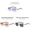 Cheetah Pattern Modern Metal Square Sunglasses With Blue Lenses For Stylish Sun Protection