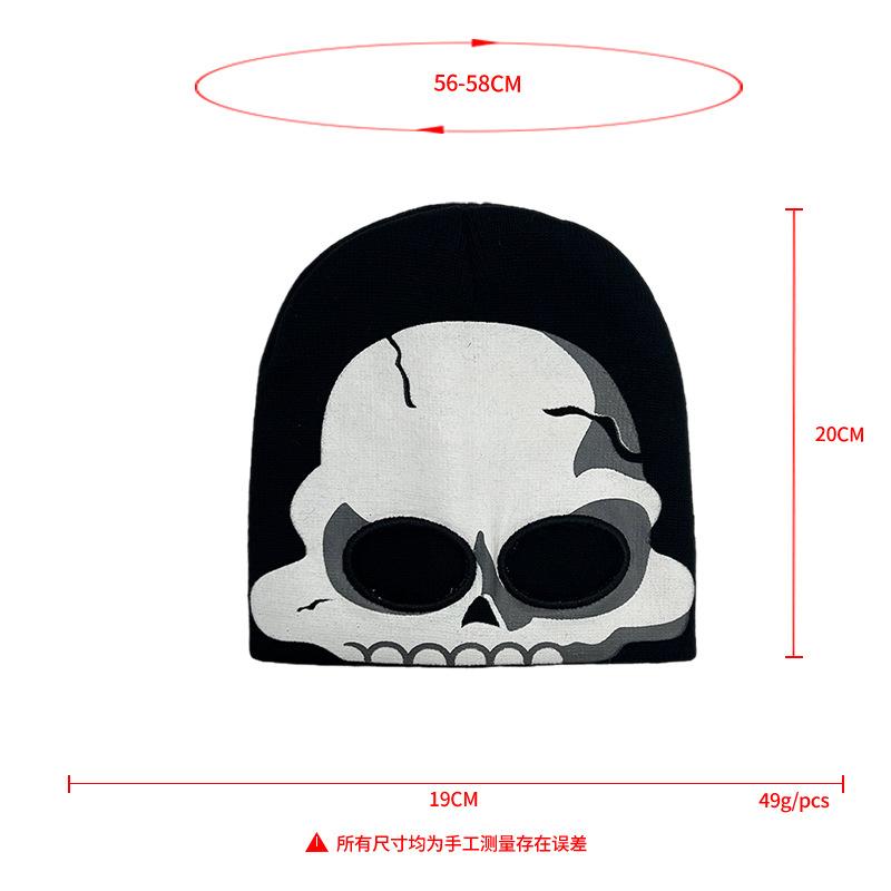 Winter Halloween Funny Pullover Hat Male Skull Head Luminous Wool Hat Female Alien Warm Knitted Hat