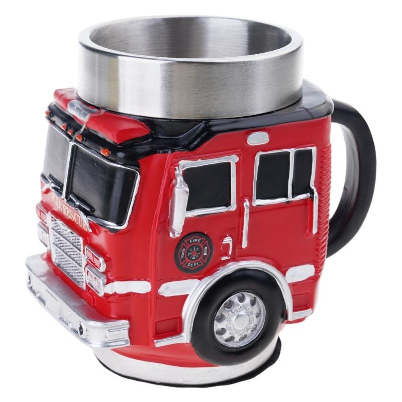 Creative Truck Shaped Firefighting Cup Stainless Steel Coffee Mug For Dad Gift For Father's Day Or Birthday