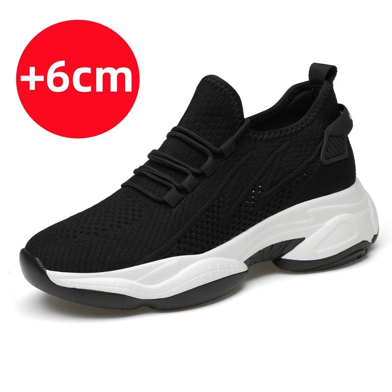 Fashion Summer Sneakers Men Elevator Shoes Height Increasing Shoes for Man Insoles 6CM Hidden Heels Sports Inner Heightening Shoes