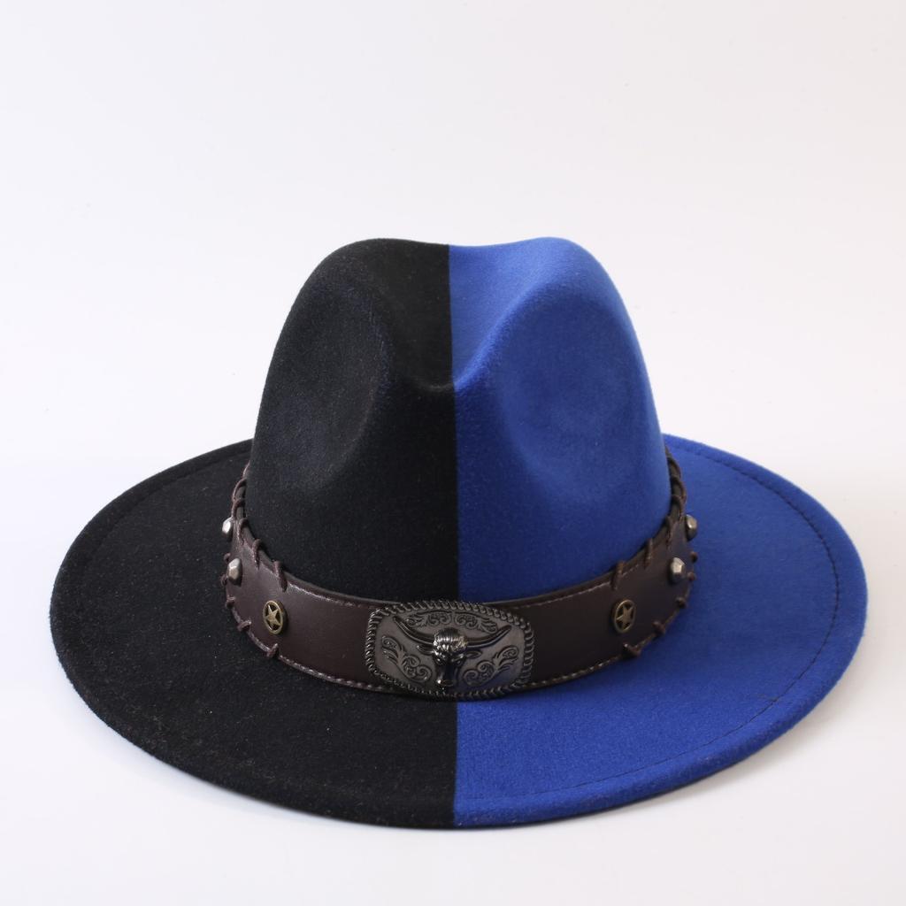 Popular European and American Classic Double-color Wide-brimmed Top Hat Men's and Women's Fashion OL Style Cowboy Hat Jazz Hat
