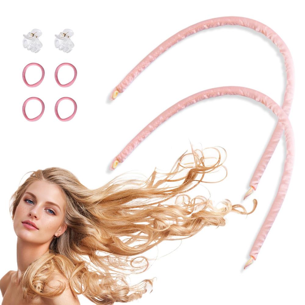 Mini Fascia Arricciacapelli Sottile Senza Calore Ricci Senza Sforzo per la Notte per Ragazze Pigre Onde Morbide Senza Calore e Fascia Capelli con Bottone