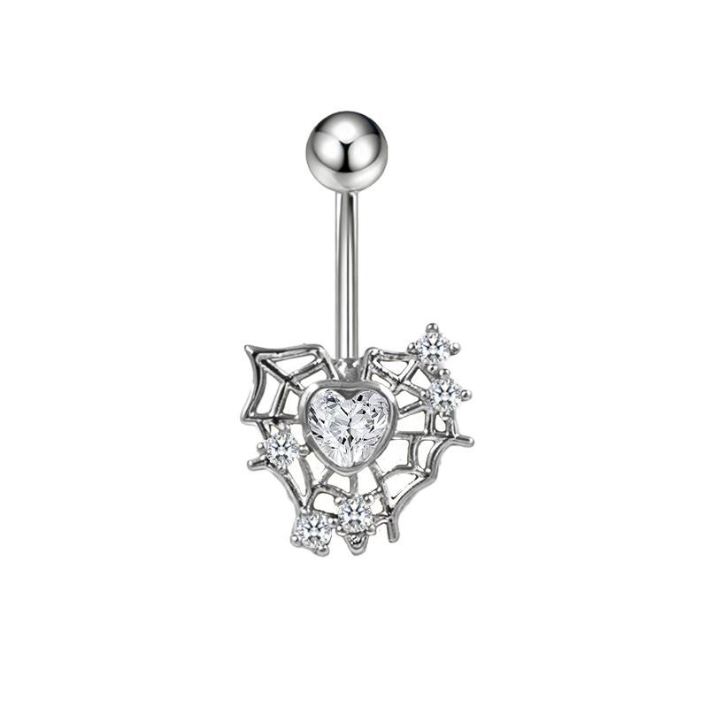 Пирсинг пупка Gaibei в форме сердца с паутиной - Модное ювелирное изделие в европейском/американском стиле