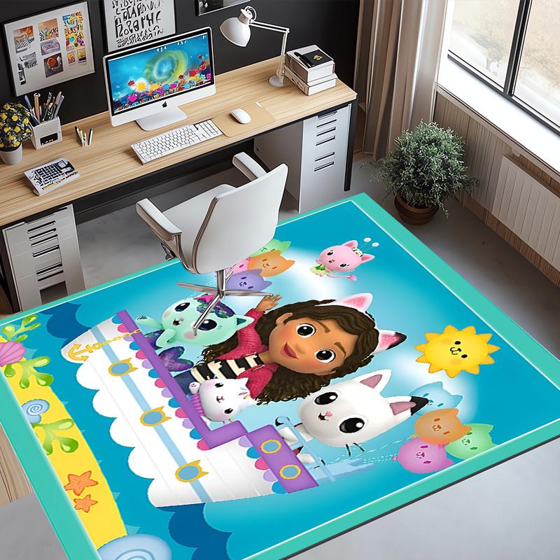 Gabby's Dollhouse Pattern Rug, Indoor/Outdoor Mat, for Picnic, Gameroom, Bedroom, Office, Living Room, Home Decor Carpet, Birthday Gift