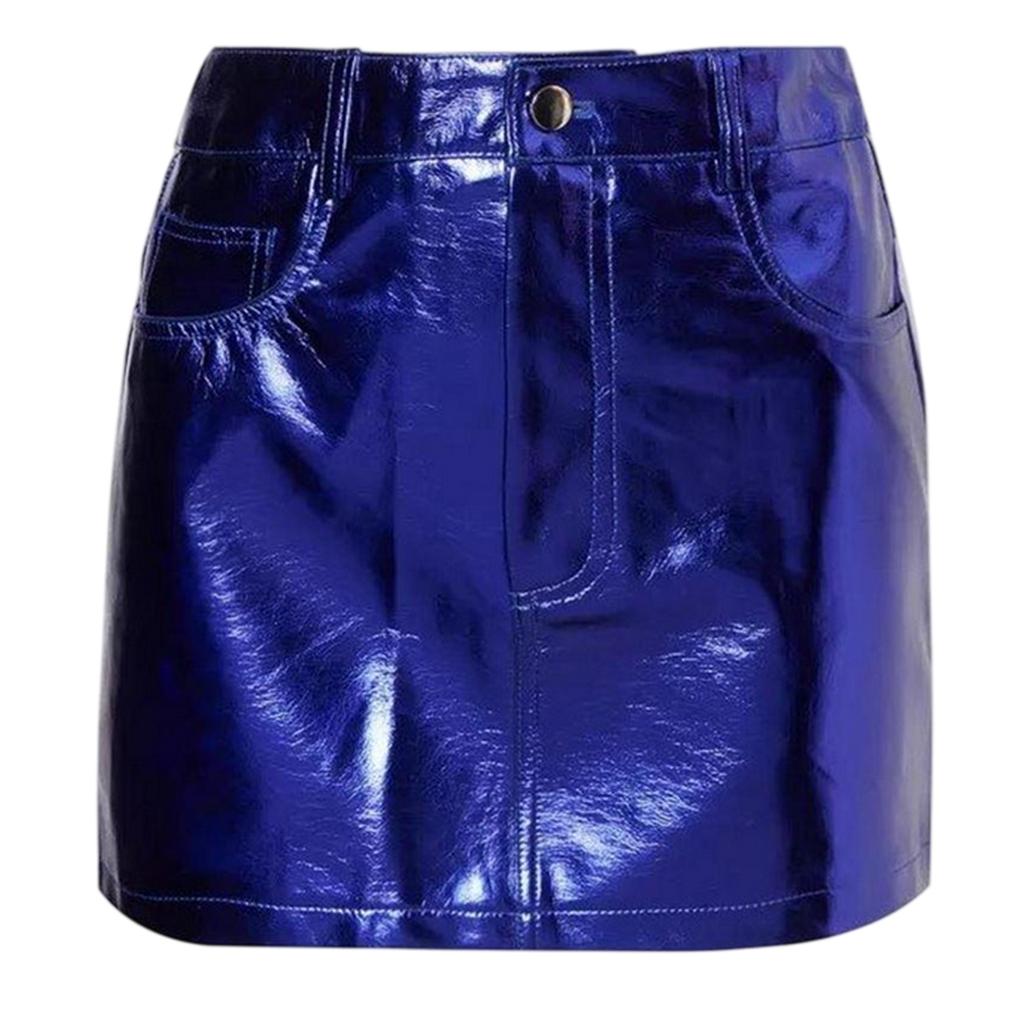 AmyLynn Womens/Ladies Metallic Faux Leather Mini Skirt