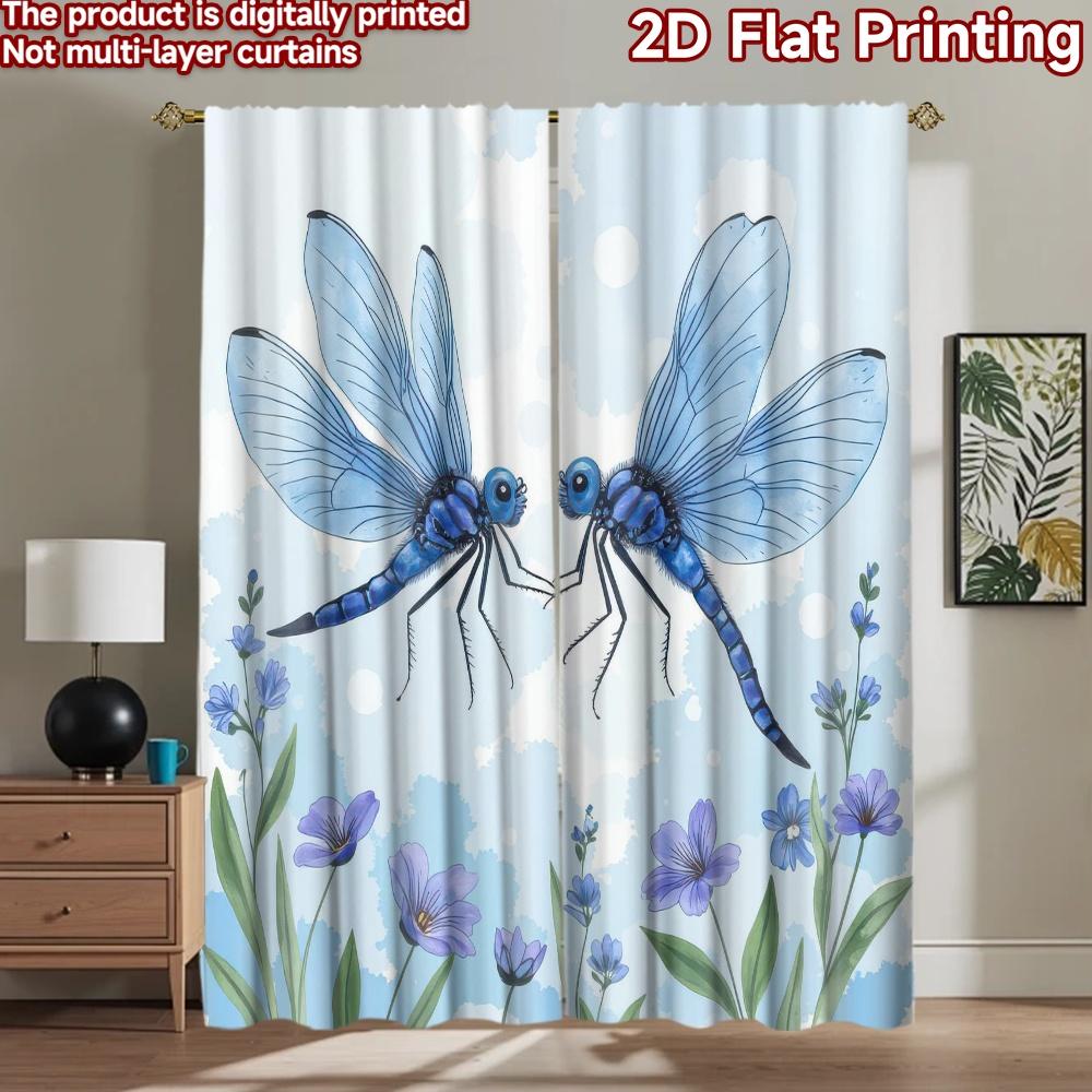 2D flat Photography Backdrop Background cloth Dragonflies and Flowers 100% Polyester Party & Holiday Decor Perfect for Photo