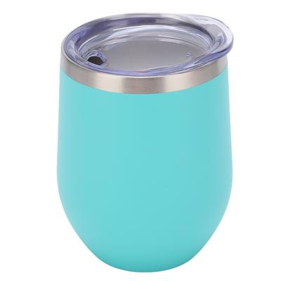 12oz Stainless Steel Stemless Wine Glass Double Wall Vacuum Insulated Wine Cups with Lids for
