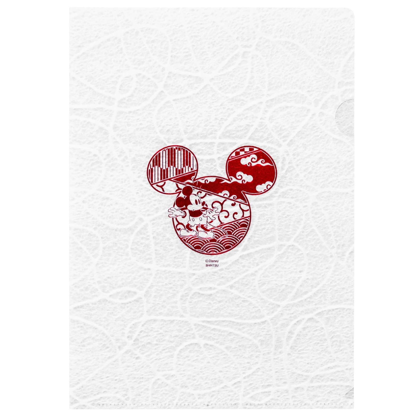 Kyoto Traditional Crafts Kamiya Ichihara Disney x Kyoto Traditional Kamiya Washi Paper Clear File A4 Mitsumaru Mickey Mouse Goal Achievement Floating