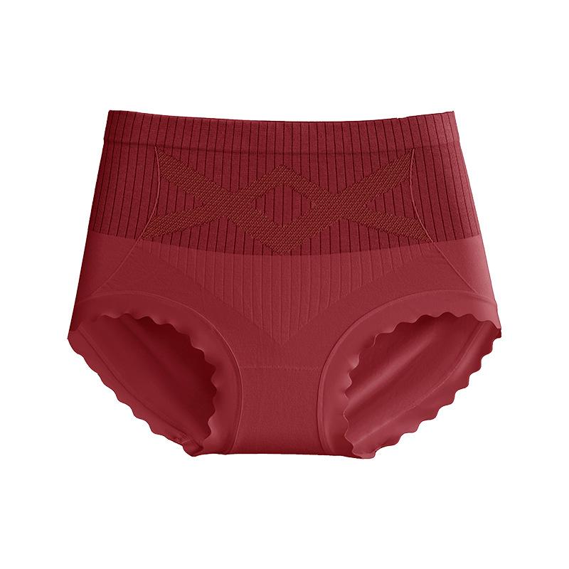 

Big Size Women Spring and Autumn Year Red High Waist Belly Lift Hip Antibacterial Crotch Triangle Briefs 2XL