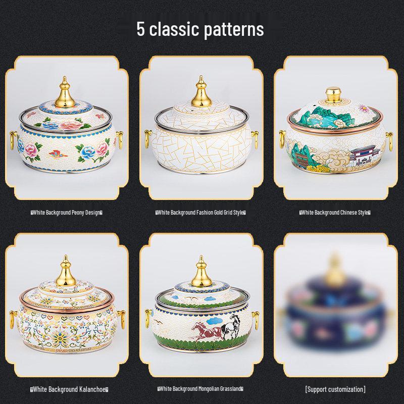 DM Cloisonné Copper Electric Hotpot