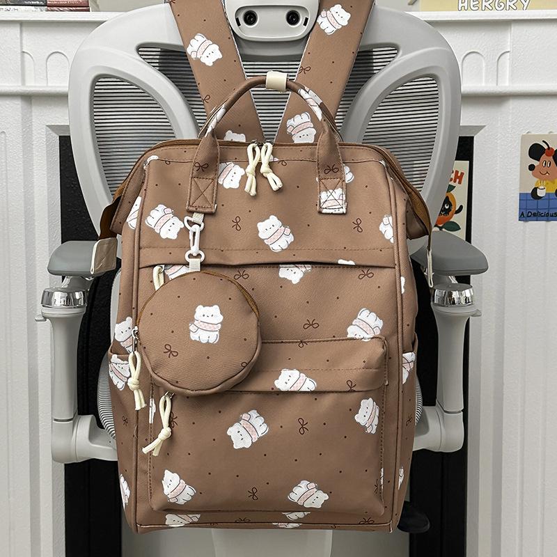 Schoolbag Printed Backpack Female Students Large Capacity High Value Niche School Bag Junior High School Student High School Student Leisure Going