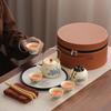 Portable High-end Kung Fu Tea Set, Ru Kiln Set, Home Tea Brewing, Crackled Ceramic Teacup, Gift Set