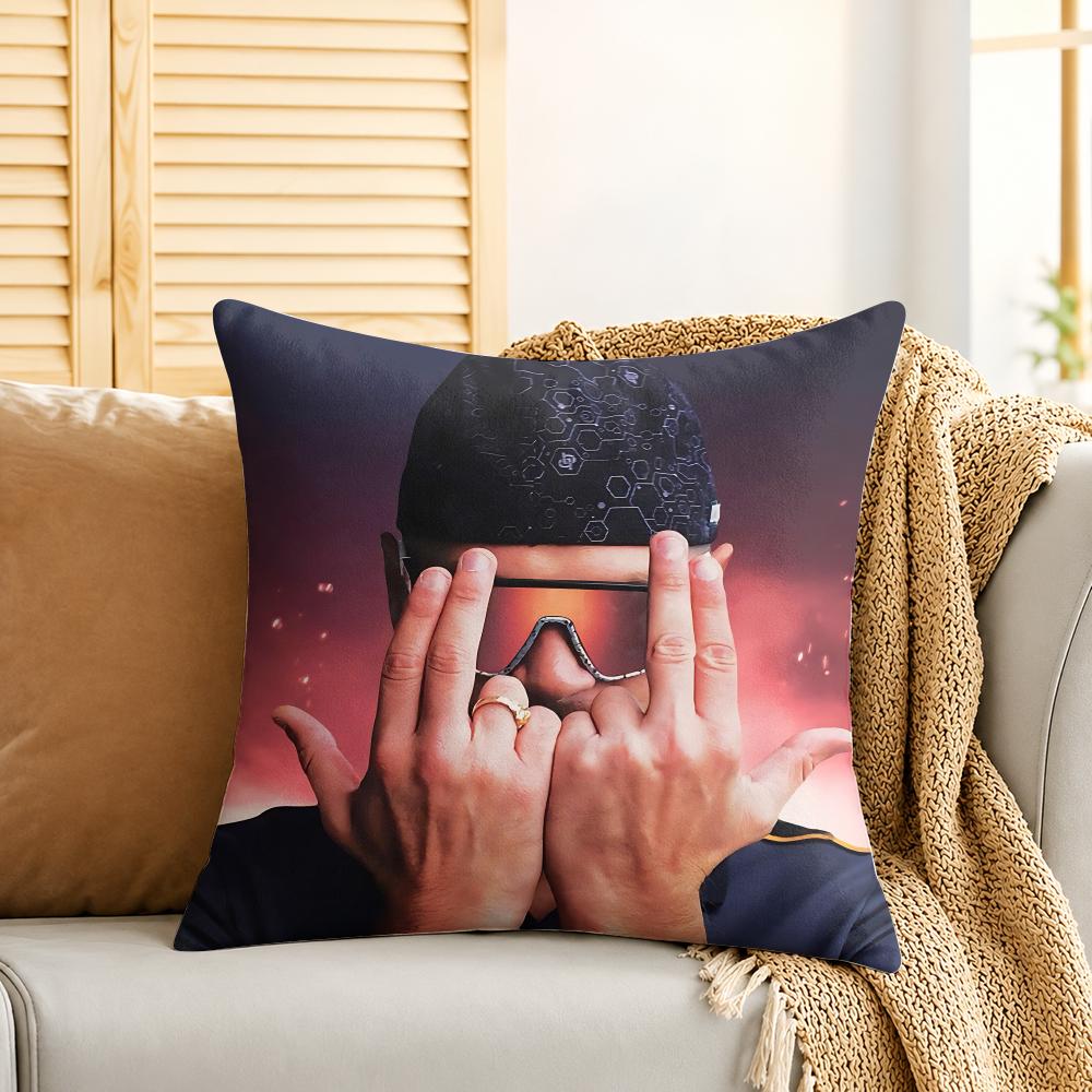 JUL Singer Rapper Cushion Cover Silky Short Plush Invisible Zipper Dustproof Sofa Pillow Case For Home Decor