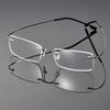 Titanium Alloy Rimless Eyeglass Frames: Super Elastic, Ultra-Light, for Men & Women - Perfect for Myopia & Presbyopia.