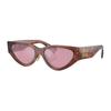 Cat Eye Sunglasses With Letter Logo Women Sunglasses Brown MU03ZS11Q50D