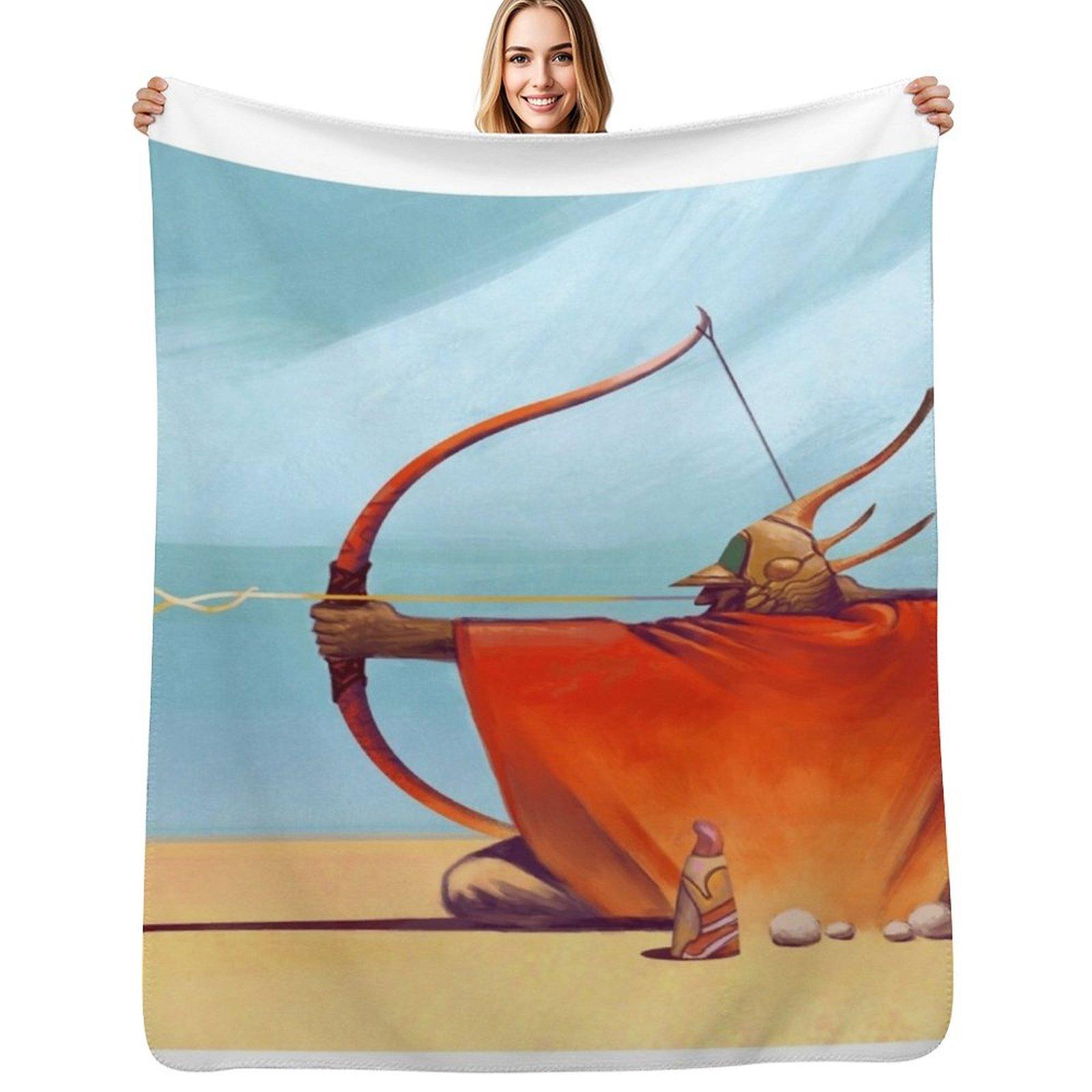 Moebius Artwork Jean Giraud Moebius Landscape Throw Blanket Soft Comfort Blanket for Reading Watching TV Size: 75*100cm, Weight: 230 GSM