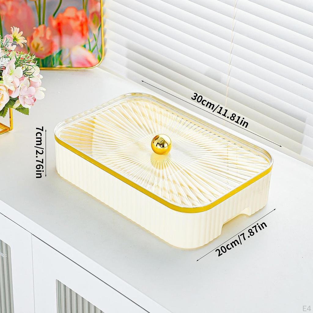 Dry Fruit Serving Tray with Lid Appetizer Plate Candy and Nut Dishes Compartments for