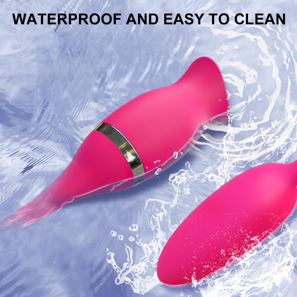 2 In 1 G-Spot Clitoral Tongue Licking Vibrator With Vibrating Egg Clitoris Stimulator Nipples Clit Sex Toys For Women Adults 18