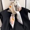 Women'S Silk Scarf Silk Small Square Scarf Summer Thin Ink Wash Lotus Mulberry Silk Silk Scarf Neck Scarf Silk