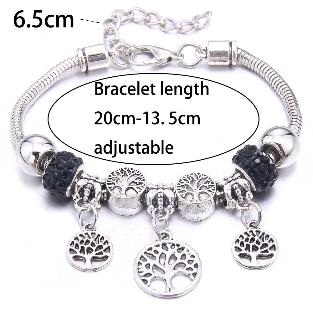 New Charm Bracelet & Bangles Jewelry White Butterfly Crown Beads Bracelets Brands Bracelets Fit Women Girl Friendship Gift
