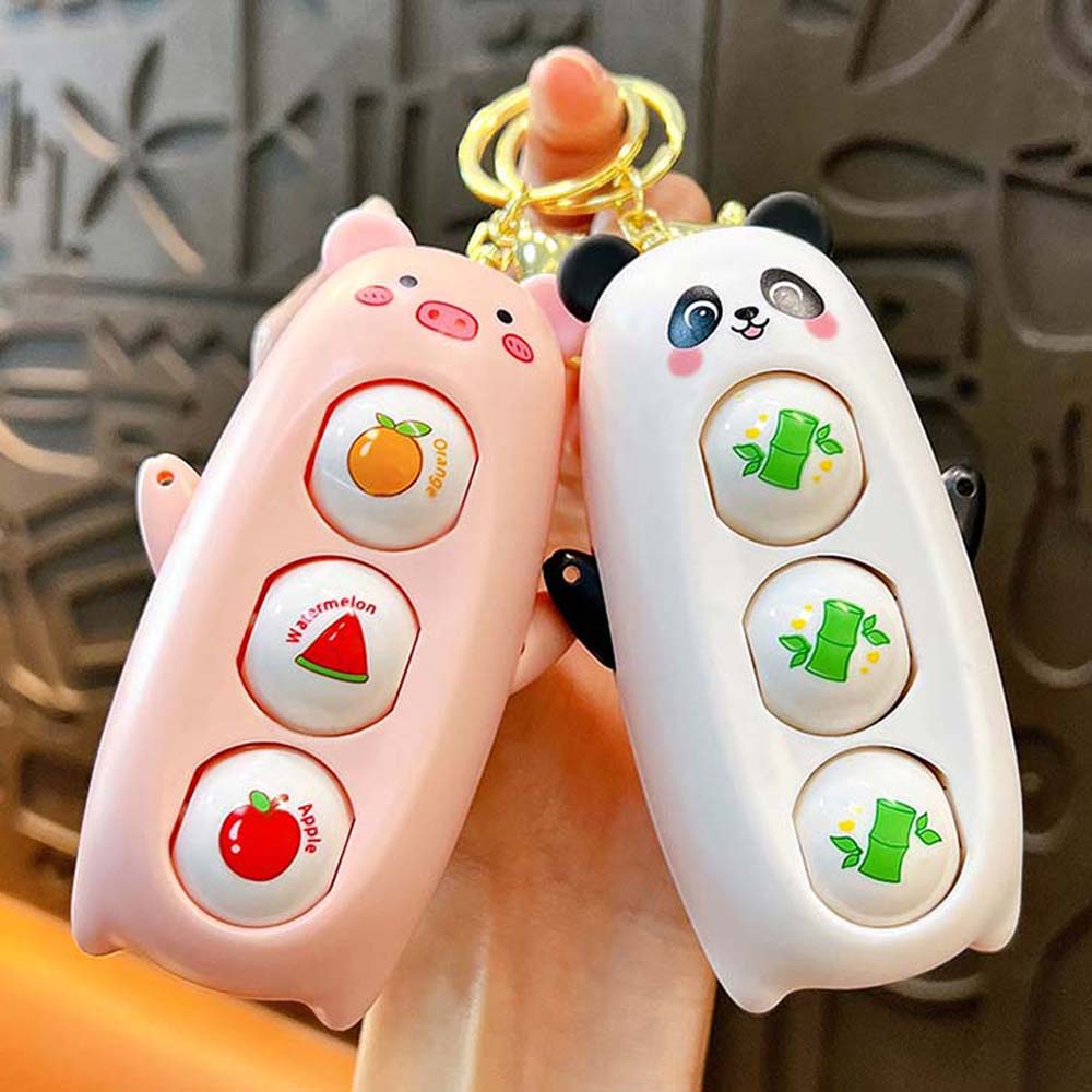 Panda Deer Pig Face Makeup Toy Keychain Plastics Press Face Changing Toy  Kids Playing Supplies