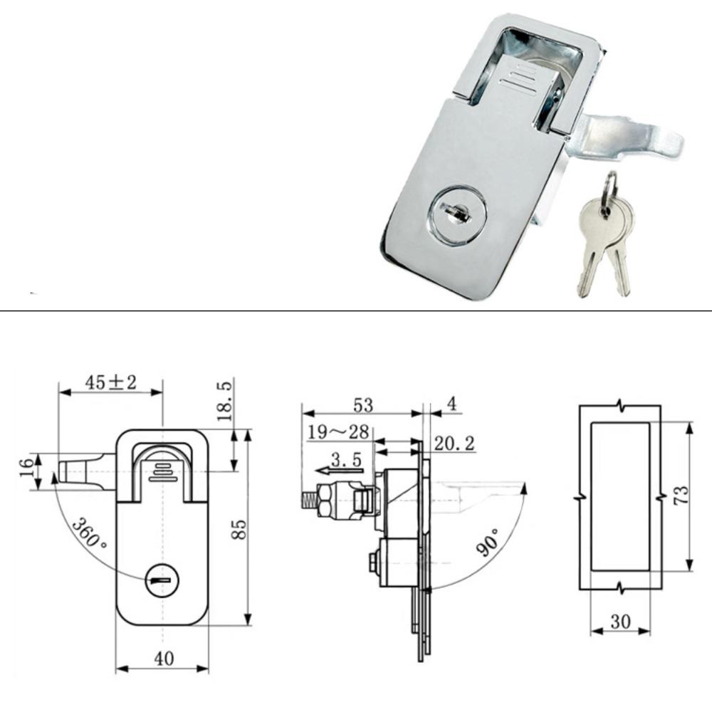 with Keys Distribution Box Lock Zinc Alloy Cabinet Lock RV Compartment Latch  Hardware Lock