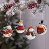 Winter Party Hanging Embellishments Metal Snowman Ornaments, Rustic Iron Christmas Tree Decor with Seasonal Home Decoration Accessories Scarf