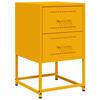 VidaXL Table de chevet jaune moutarde 36x39x60,5 cm acier, armoire, armoire latérale, support de téléphone, table de chevet 846464