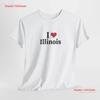 I Heart Illinois Heavy Cotton T Shirt Trendy Gen Z Clothing United States Merch Funny USA S Love Birthday Vintage Washed