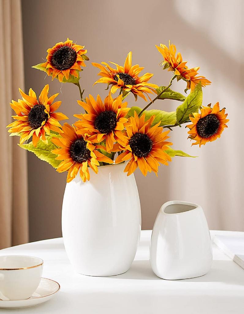 White Ceramic Vase Flower Base White Large 20cm Vase Nordic Ceramic Stylish Flower Arrangement Interior Home Decoration Present Gift