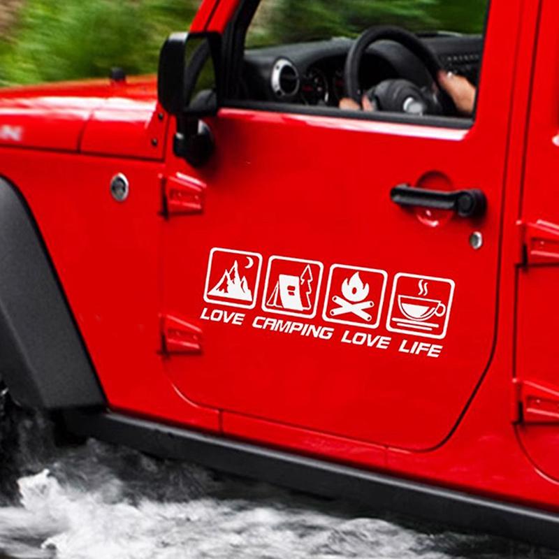 Love Camping, Love Life. Car Sticker Decoration Waterproof For Window And Bumper Stickers Of Cars, Trucks And Motorcycles