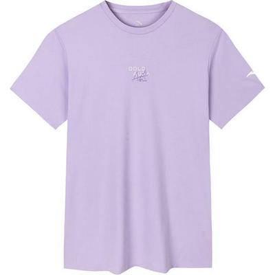 Ice Silk Printed Breathable Short Sleeve T-Shirt Women Tops Light-Mist-Purple 162437116-5