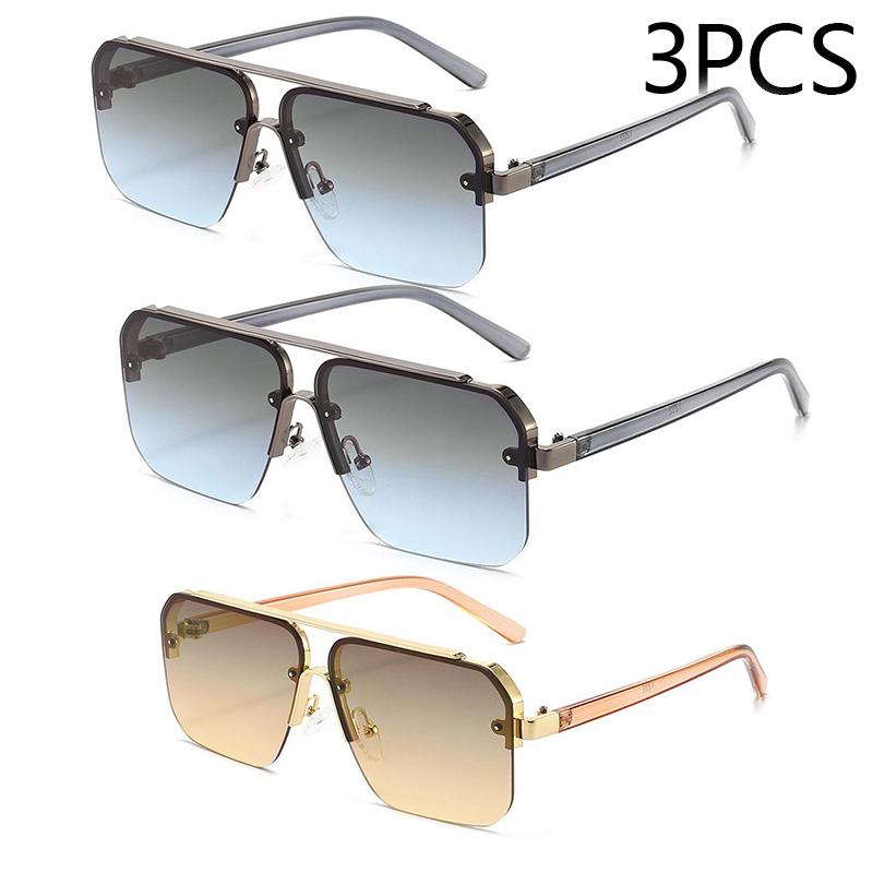 New Square Frame Sunglasses Europe And The United States Fashion Sunglasses Men And Women Half Frame Sunglasses
