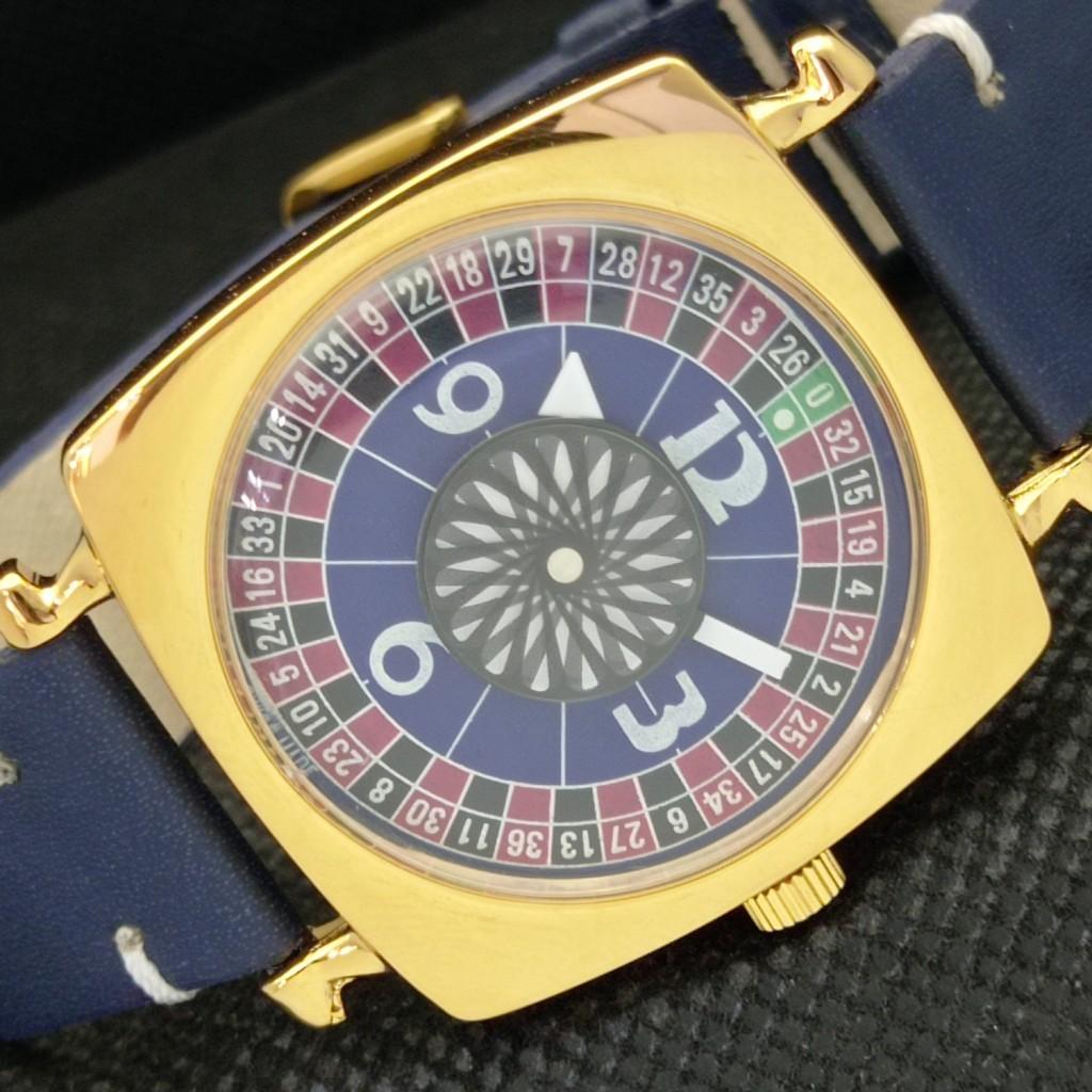 

MECHAINCAL WINDING SWISS MENS MYSTERY BLUE DIAL WATCH a310081-1 Sku587g-a310081