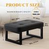 ITsst 250kg Weight Stylish PU Leather Shoe Changing Suitable for Adults and Living and Black Ottoman, Footstool, High-Resilience Leg/Footrest,